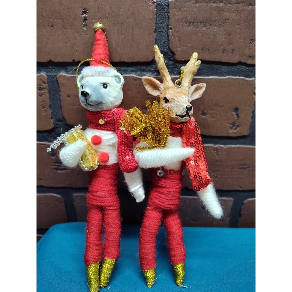 Allen Roth Christmas ornaments deer polar bear presents tree Holiday